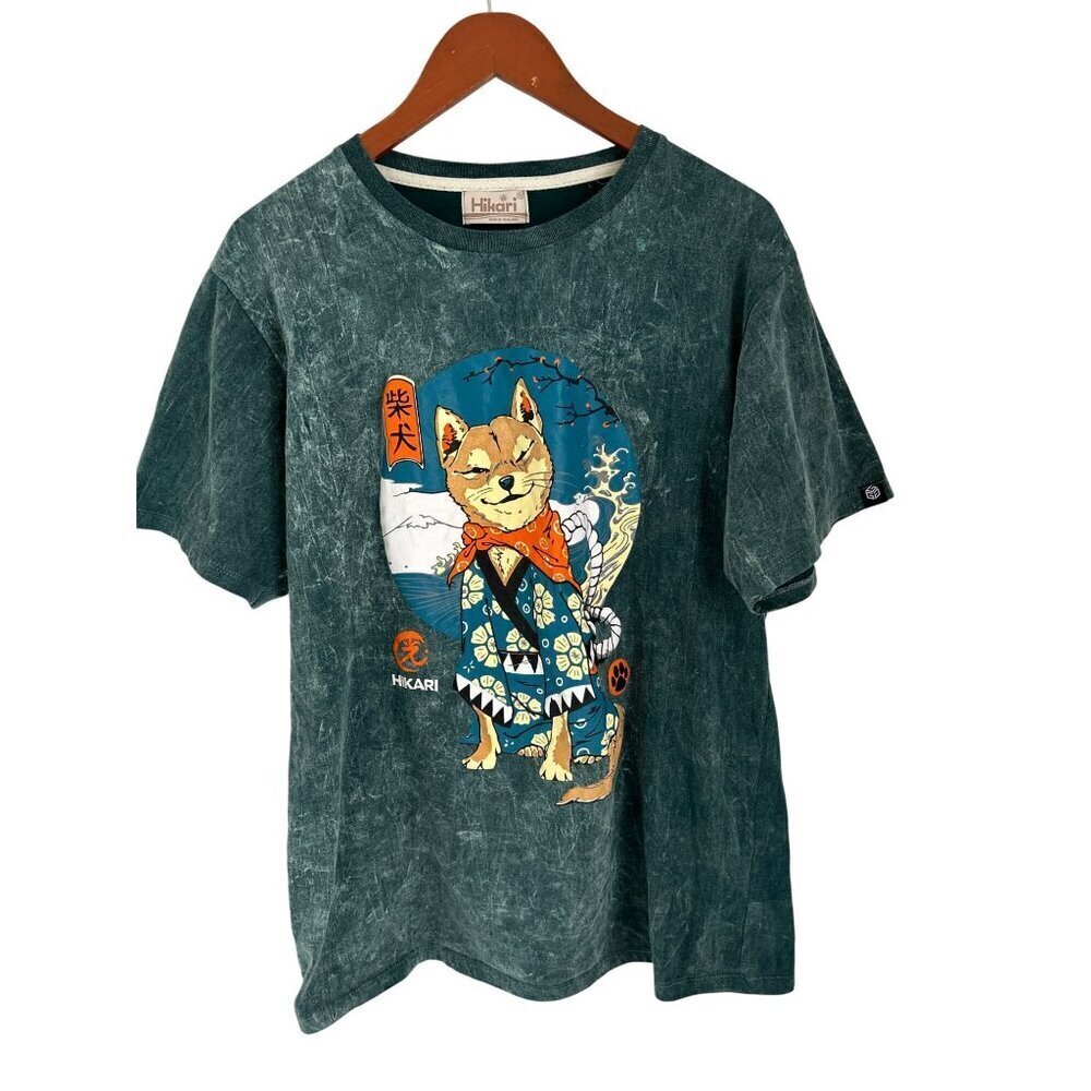 HIKARI Men's Size 2XL Graphic Tee with Shiba Inu dog Design